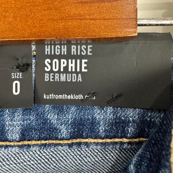 KUT FROM THE KLOTH SOPHIE HIGH RISE BERMUDA SHORTS MEDIUM WASH NWT WOMEN'S 0 - Picture 12 of 15
